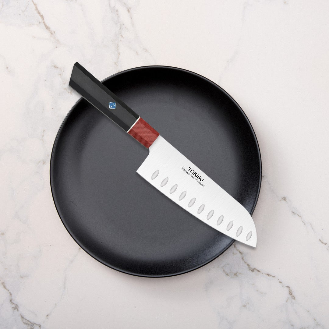 Cuchillo Cocina Profesional TOKYSU - Cuchillos Cocina Japones SANTOKU de Acero Inoxidable de 67 capas 17 cm - Mango G10 DAMASCO