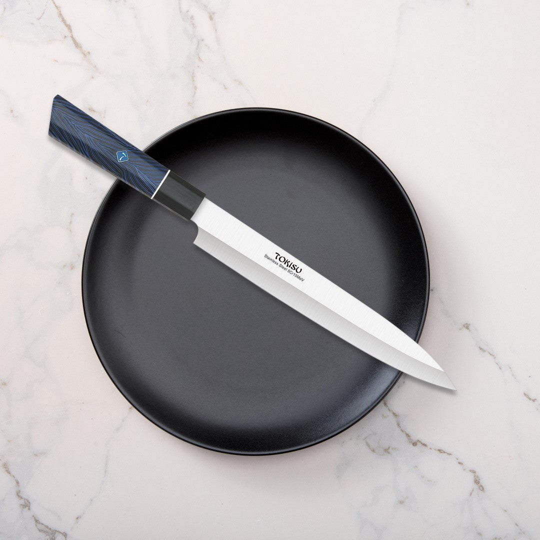 Cuchillo Cocina Profesional TOKYSU - Cuchillos Cocina Japones YANAGIBA de Acero Inoxidable de 67 capas. Mango G10