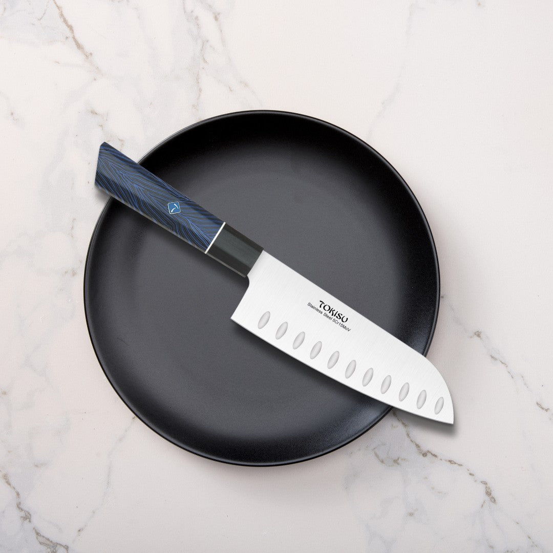 Cuchillo Cocina Profesional TOKYSU - Cuchillos Cocina Japones SANTOKU de Acero Inoxidable de 67 capas 17 cm - Mango G10 DAMASCO