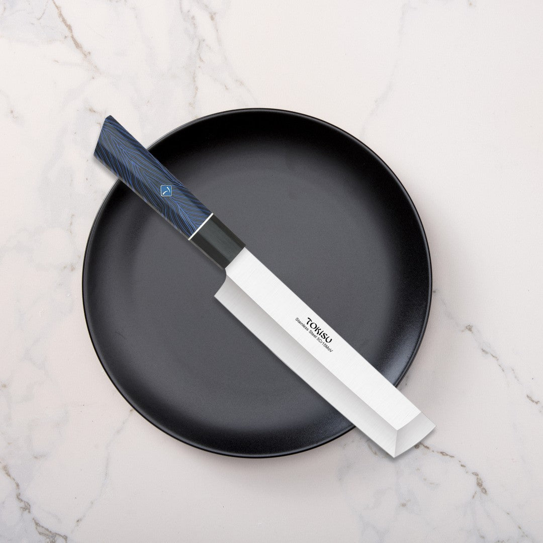Cuchillo Cocina Profesional TOKYSU - Cuchillos Cocina Japones NAKIRI de Acero Inoxidable de 67 capas 18 cm- Mango G10 DAMASCO