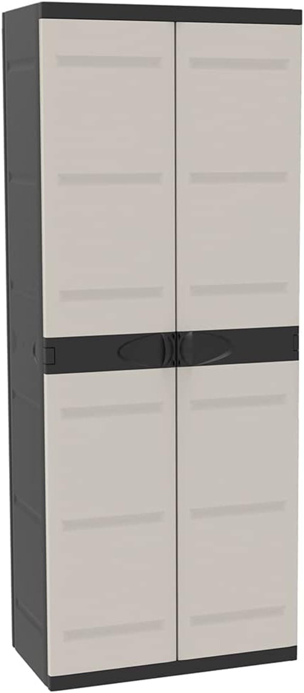 Armario Escobero Titanium – Mueble Auxiliar con 2 Puertas y Estantes Regulables , 70 x 44 x 176 cm