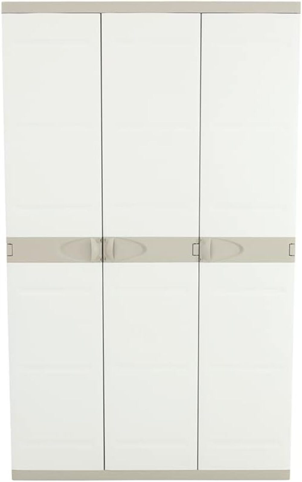 Armario Multiusos Exterior / Interior - 3 Puertas y 4 Baldas - 176 x 105 x 41 cm - Beige