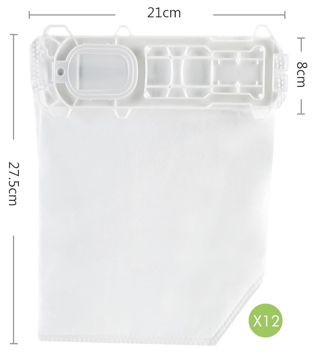 Conjunto de 12 Bolsas de Tela para Aspiradora Vorwerk Compatible con Modelos 135, 136, 135SC, VK136