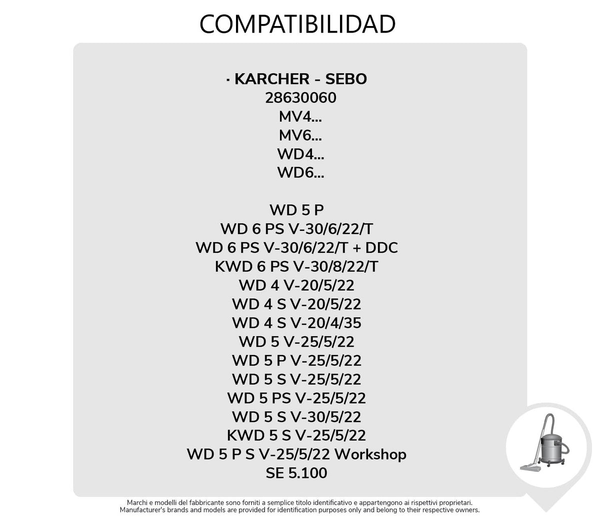 Pack de 4 Bolsas de Microfibra Compatibles con Aspiradoras Kärcher WD4, WD5, WD6, WD5P, WD6P Premium