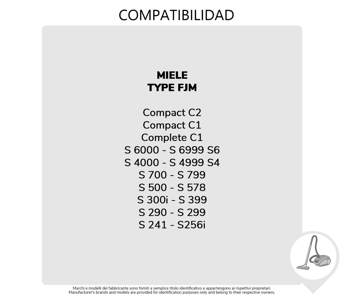 Pack de 4 Bolsas de Microfibra Compatibles con Aspiradoras Miele Type FJM, S2, S3, S4, S5, S6, S7