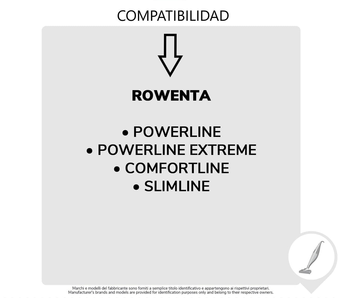Pack de 5 Bolsas de Microfibra Compatibles con Aspiradoras Rowenta Powerline, Powerline Extreme
