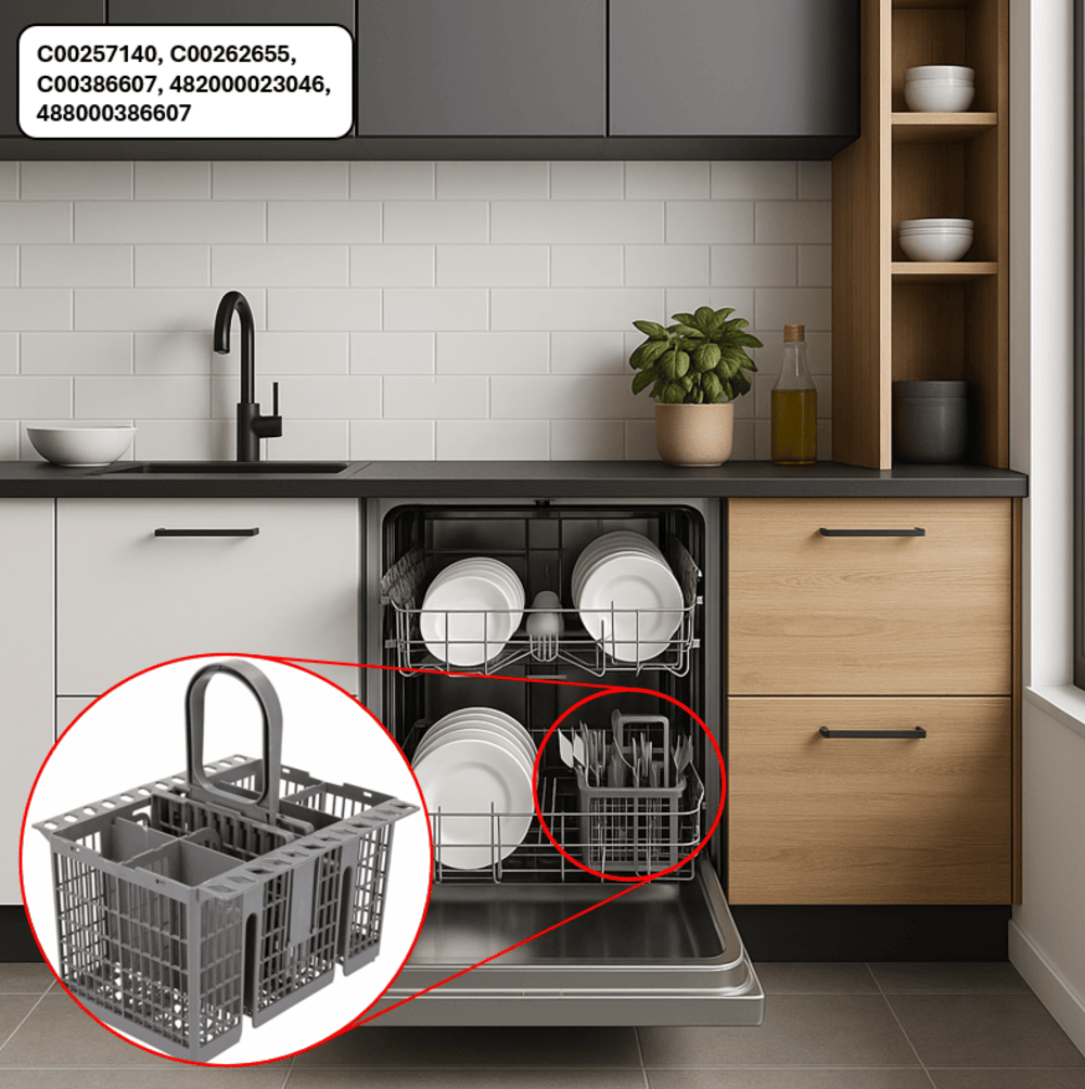 Recamania Cesta Cubiertos lavavajillas INDESIT C00257140 - compatible con lavavajillas Hotpoint 99673-8729 - C00386607