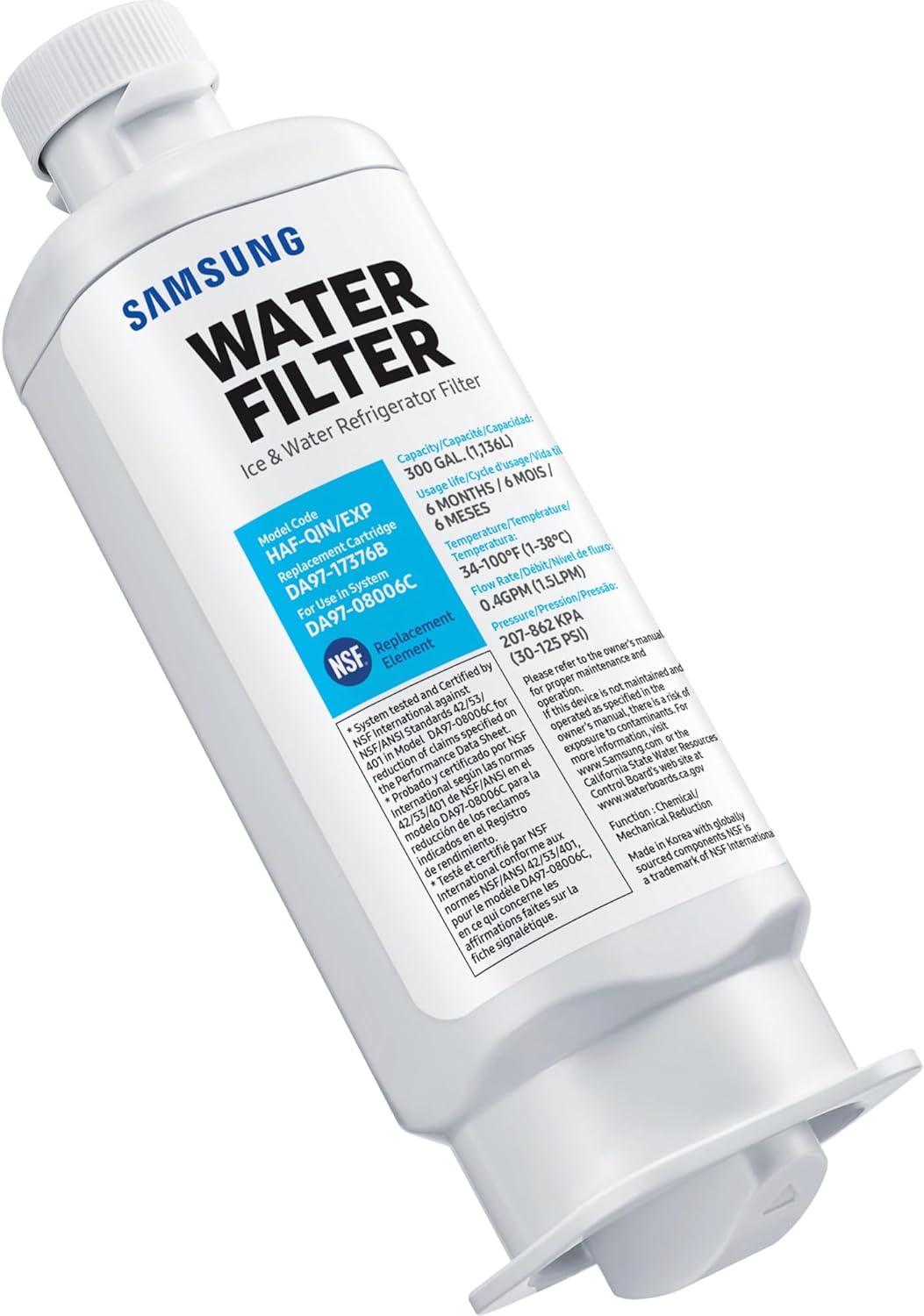 Filtro de Agua Compatible con Samsung HAF-QIN / DA97-17376B / DA97-08006C / Original