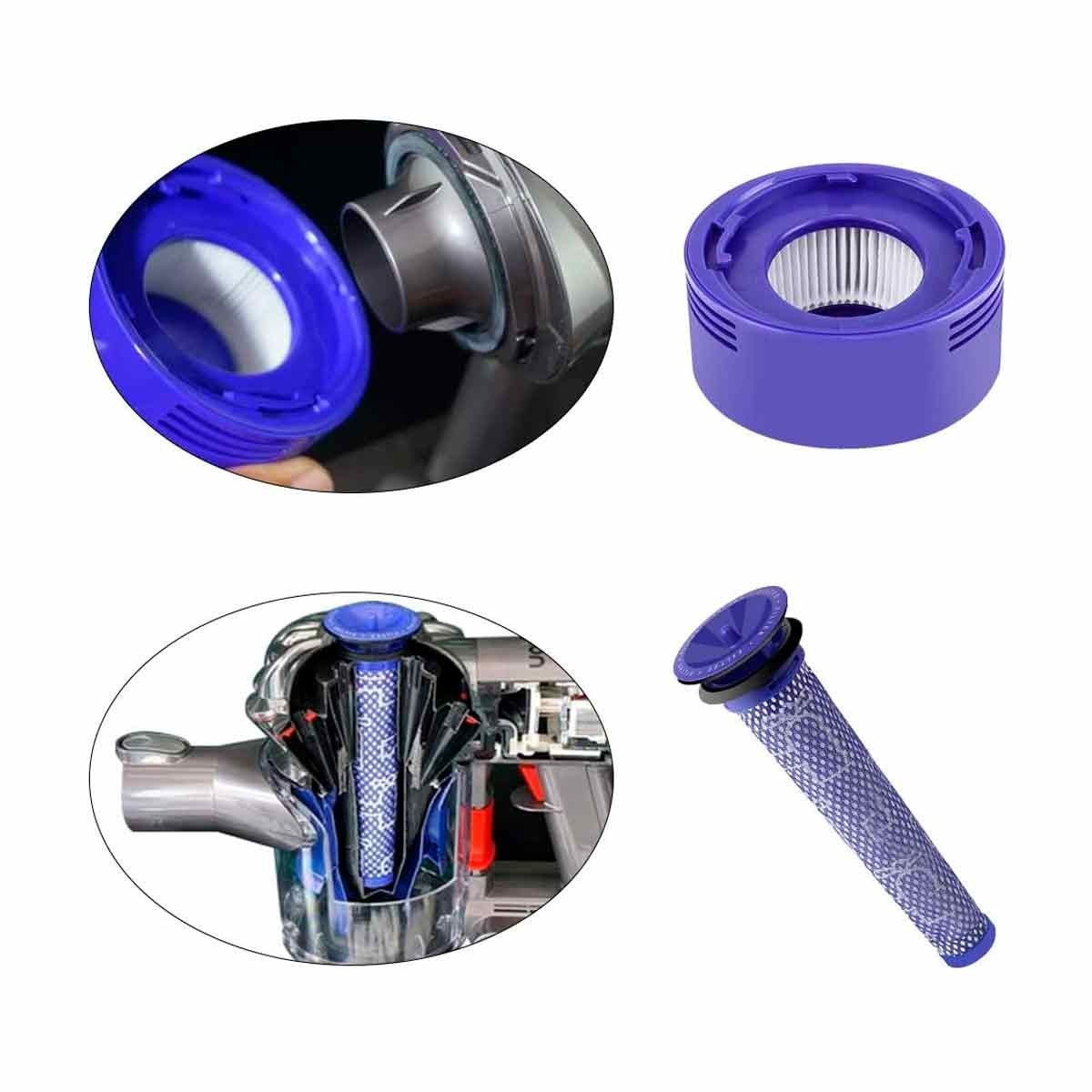 Pack 1+1 Filtros Aspiradora DYSON V7 V8 Pre Post Motor Lavables