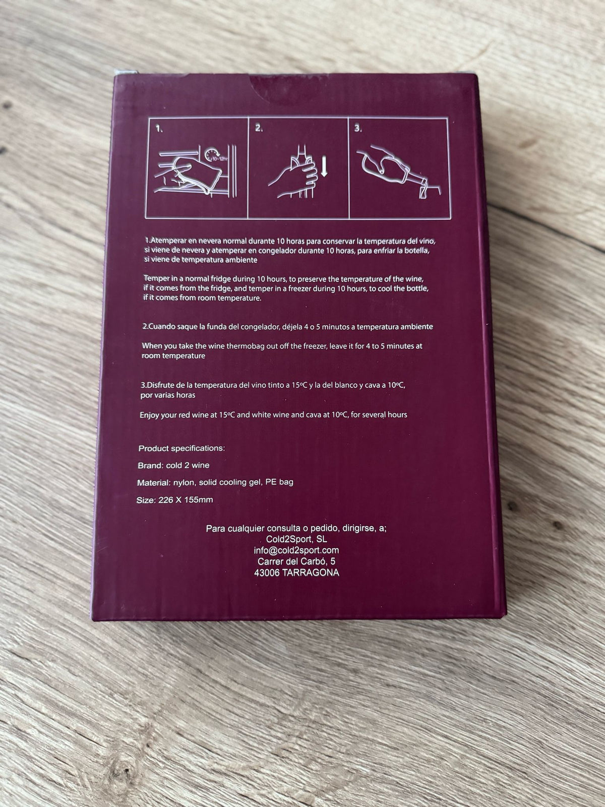 Funda térmica para conservar vinos y cava