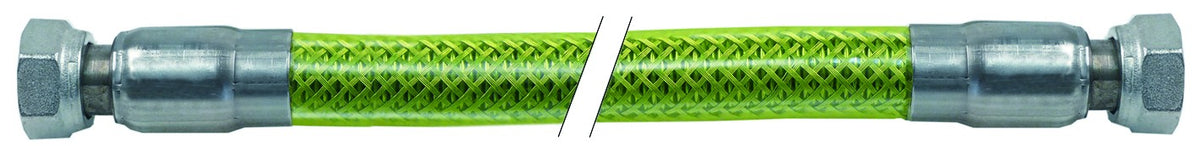 Tubo flexible para gas L 500mm 1/2" H - 1/2" H trenza inox, cubierto en plástico EN 14800 DN12