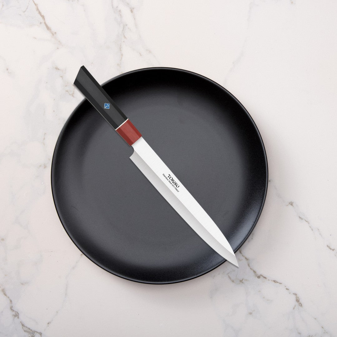 Cuchillo Cocina Profesional  TOKYSU - Cuchillos Cocina Japones YANAGIBA de Acero Inoxidable de 67 capas  23 cm-  Mango G10