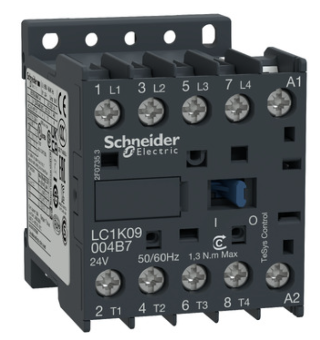 Schneider Electric LC1K09004P7 Contactor TeSys, LC1-K, 4P, 20 A, 440VAC-1, Bobina 230 VCA, 50/60 Hz