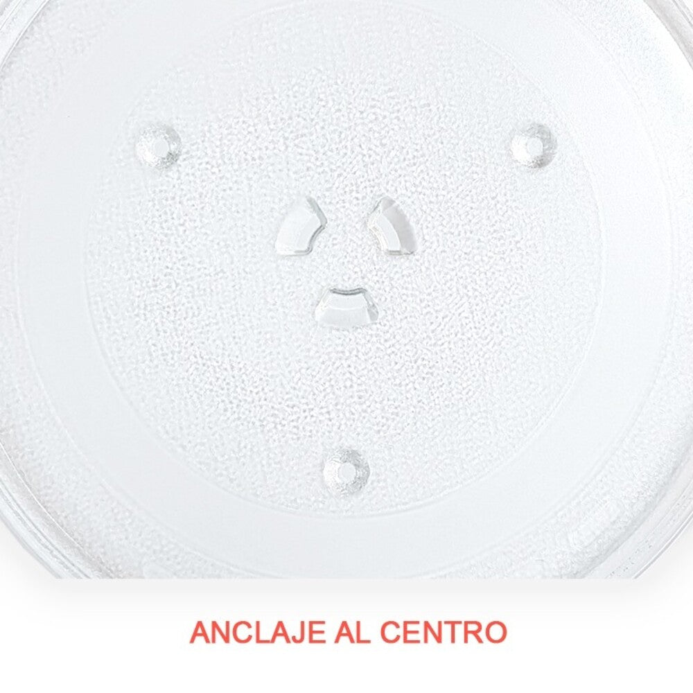 Plato Giratorio  para Microondas Samsung 28,8 cm Códigos DE74-20102D/B/A, 49006625 Anclaje 3 puntos