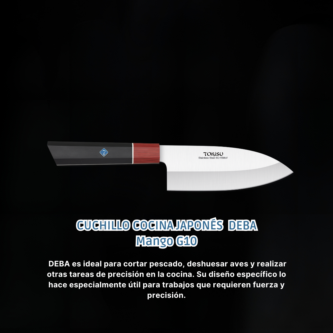 Cuchillo Cocina Profesional  TOKYSU - Cuchillos Cocina Japones DEBA de Acero Inoxidable de 67 capas  16 cm -  Mango G10