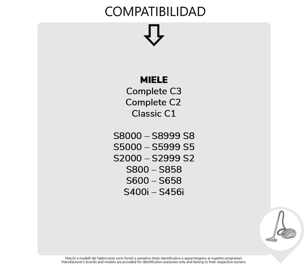 Pack de 4 Bolsas de Microfibra Compatibles con Aspiradoras Miele S2, S4, S5, S6, S8