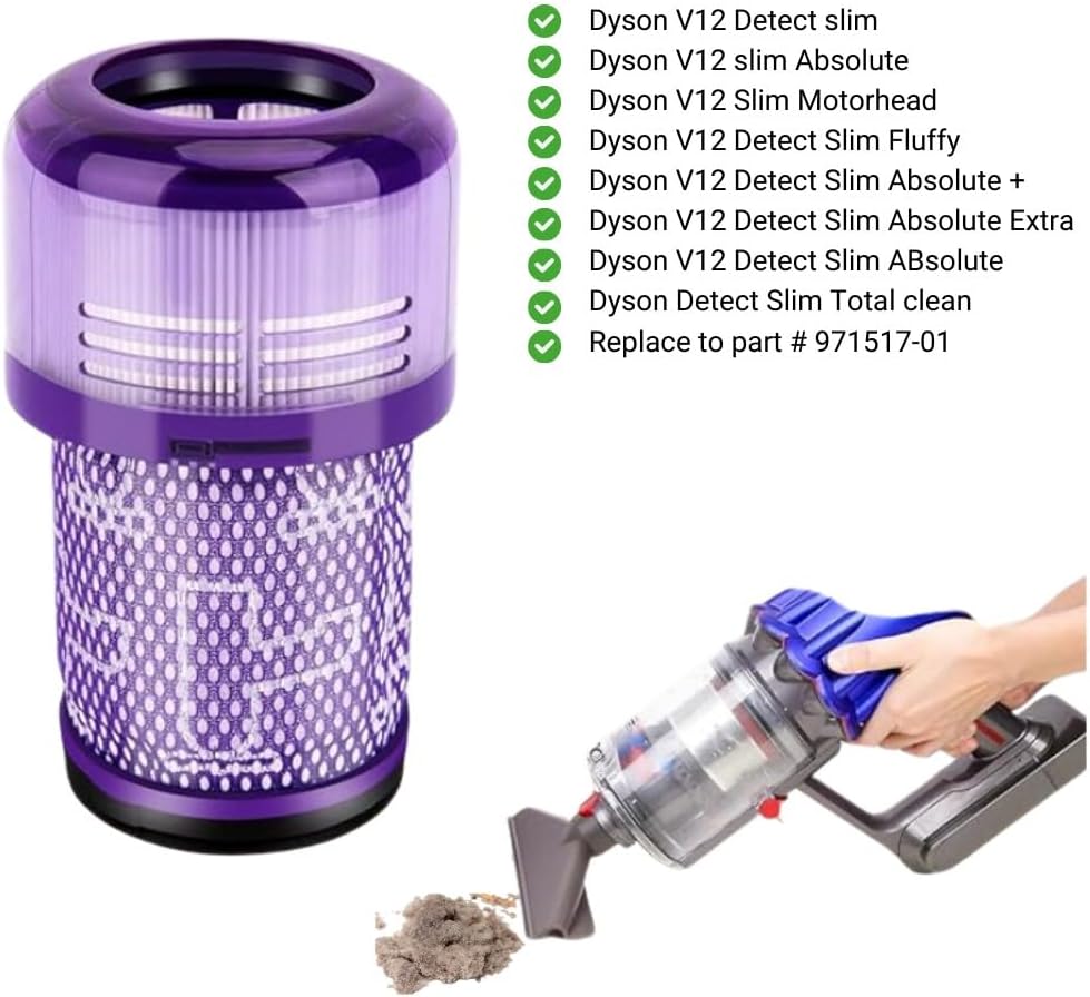V12 Filtros Compatibles Con Dyson, 2 Filtros HEPA Compatibles Con Aspiradora Dyson V12
