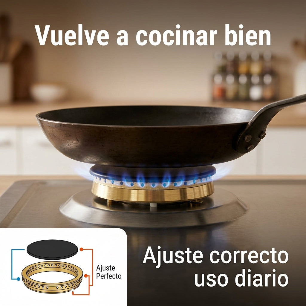 Recamania Juego de 4 Quemadores de Gas  |  Aro + Tapeta  |  Compatibles con Cocinas Teka, Fagor y Balay  |  Repuesto Universal