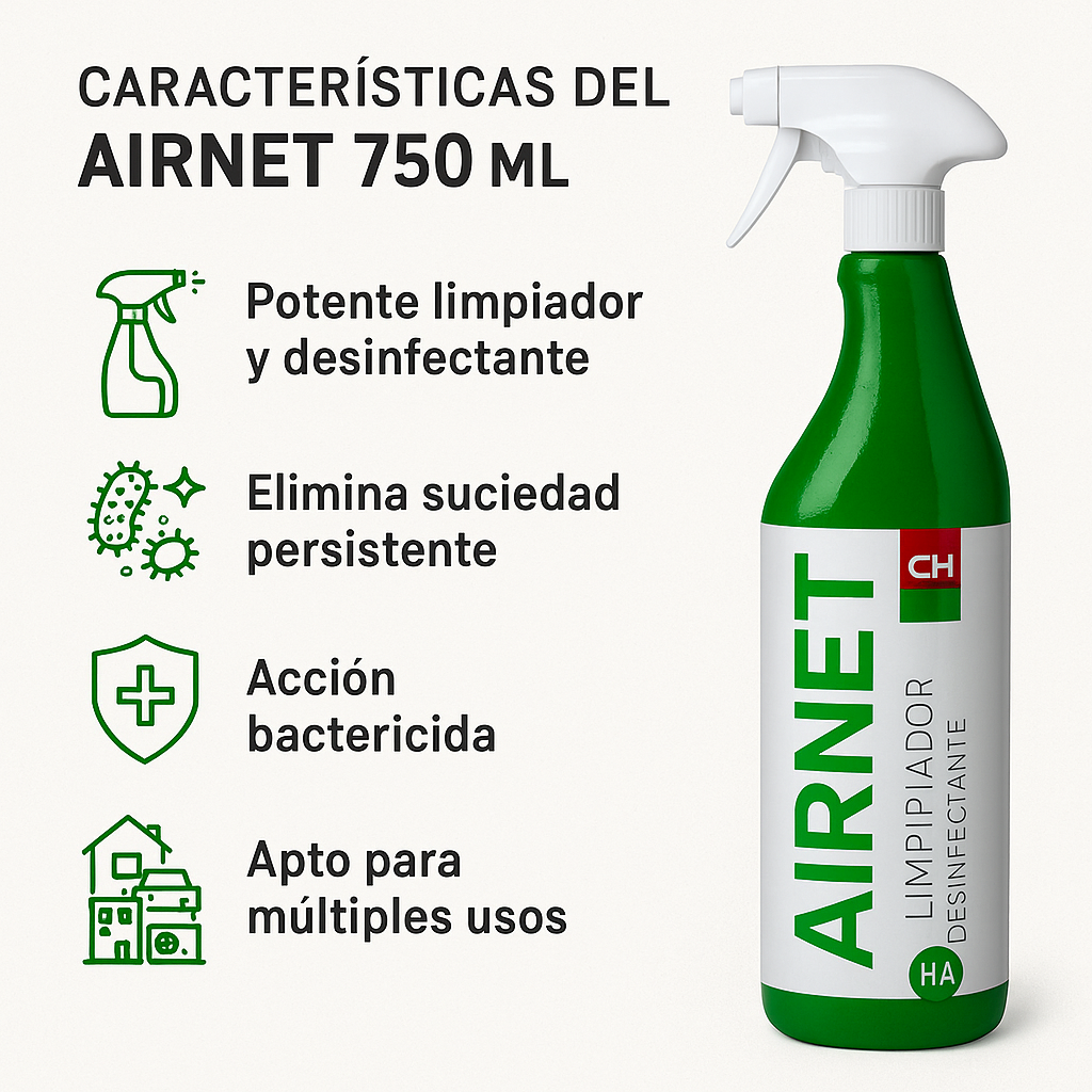 AIRNET Limpiador Desinfectante Aire Acondicionado Universal 750 ml