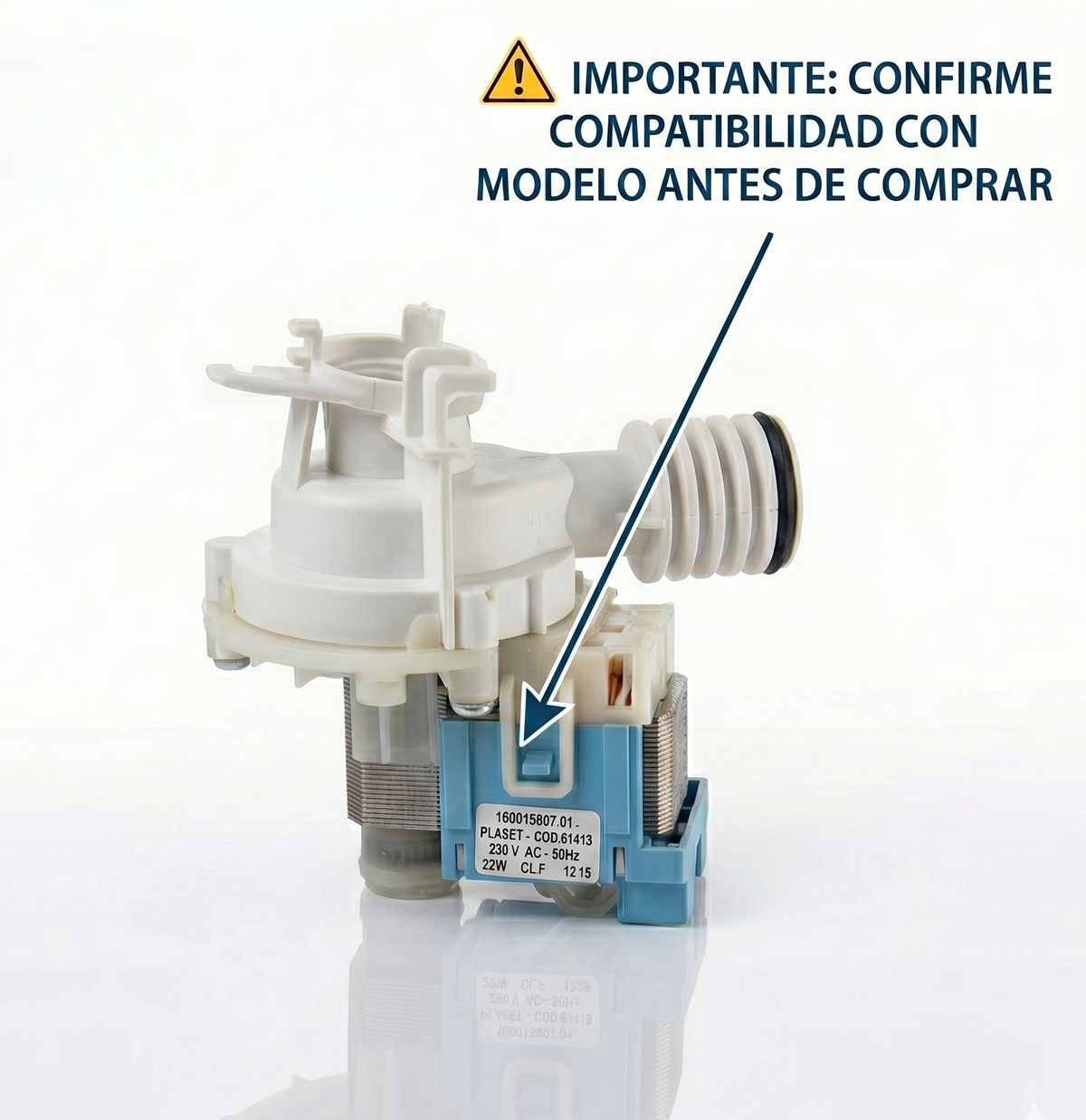 Bomba de Desagüe para Lavavajillas Indesit, Ariston, Hotpoint y Teka  |  Recambio Compatible C00143739 y 090537  |  Motor de Drenaj