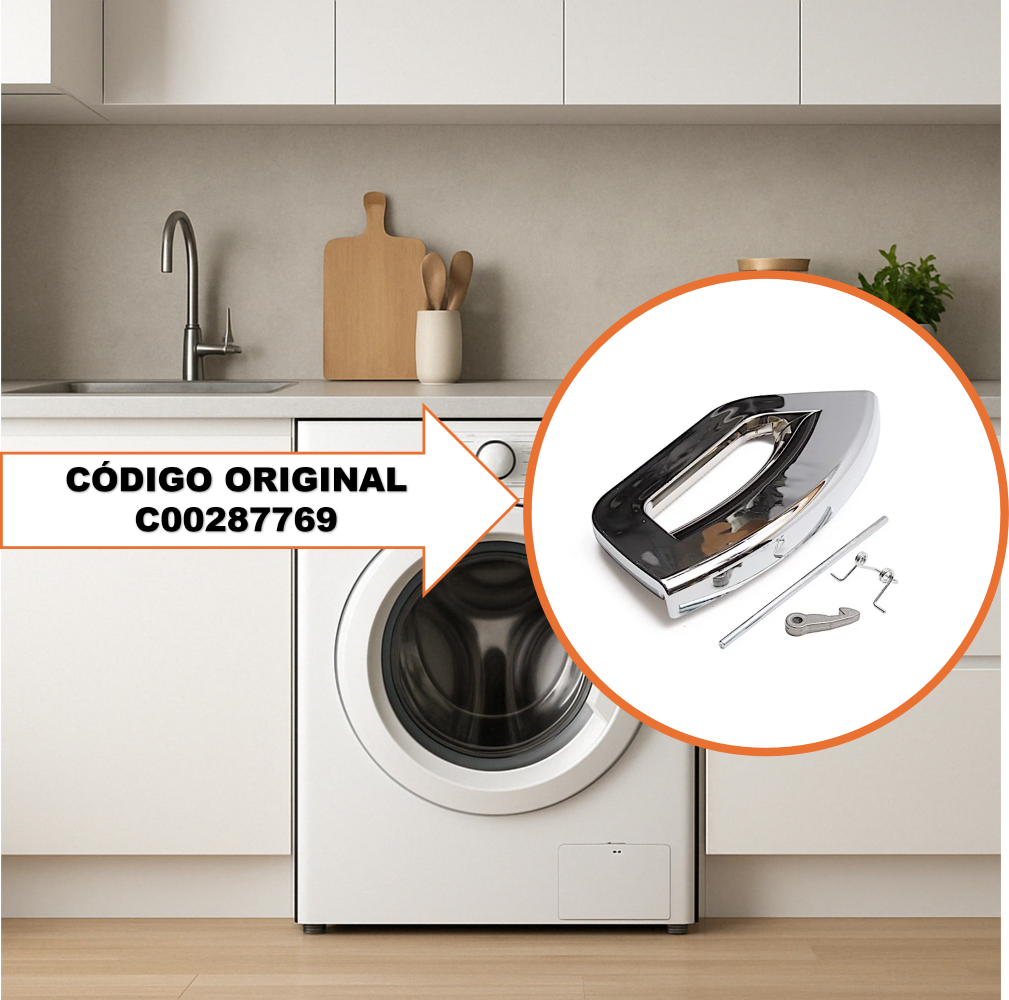 Repuesto Maneta Lavadora  C00287769 -  211x107x27mm    Compatible Whirlpool, Indesit, Ariston
