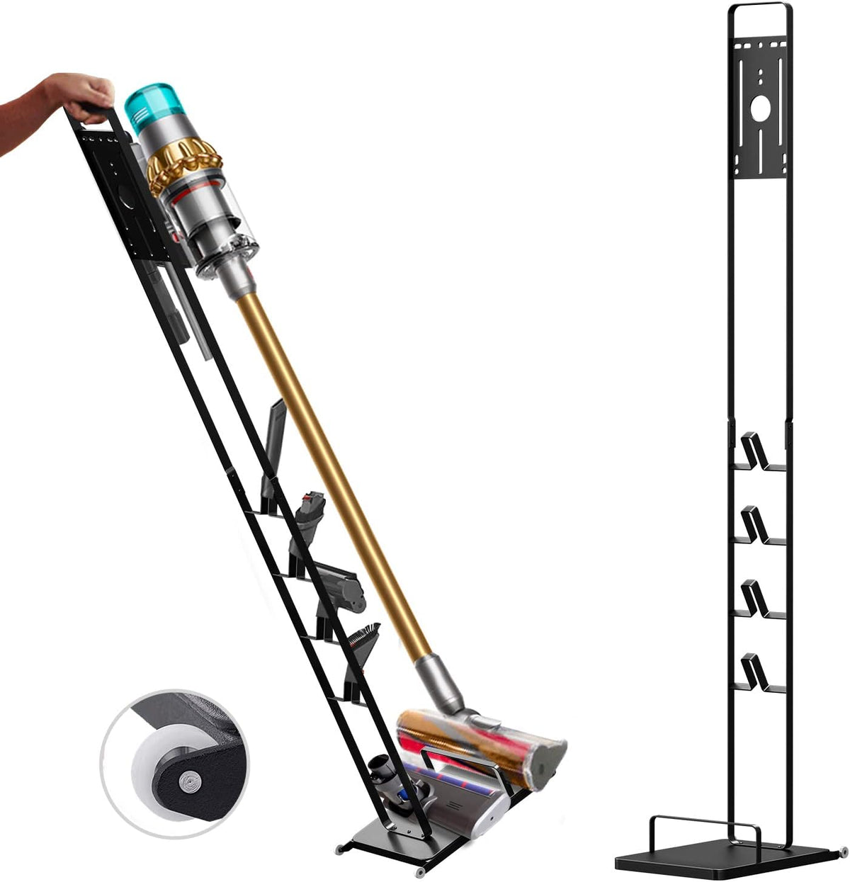 Soporte Aspiradora Adaptable para DYSON V6 V7 V8 V10 V11 V12 Metálico CON RUEDAS