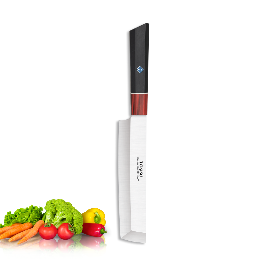 Cuchillo Cocina Profesional  TOKYSU - Cuchillos Cocina Japonés NAKIRI de Acero Inoxidable de 67 capas 18 cm-  Mango G10